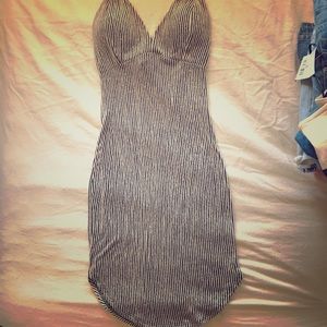 Small stretchy black and white stripped dress